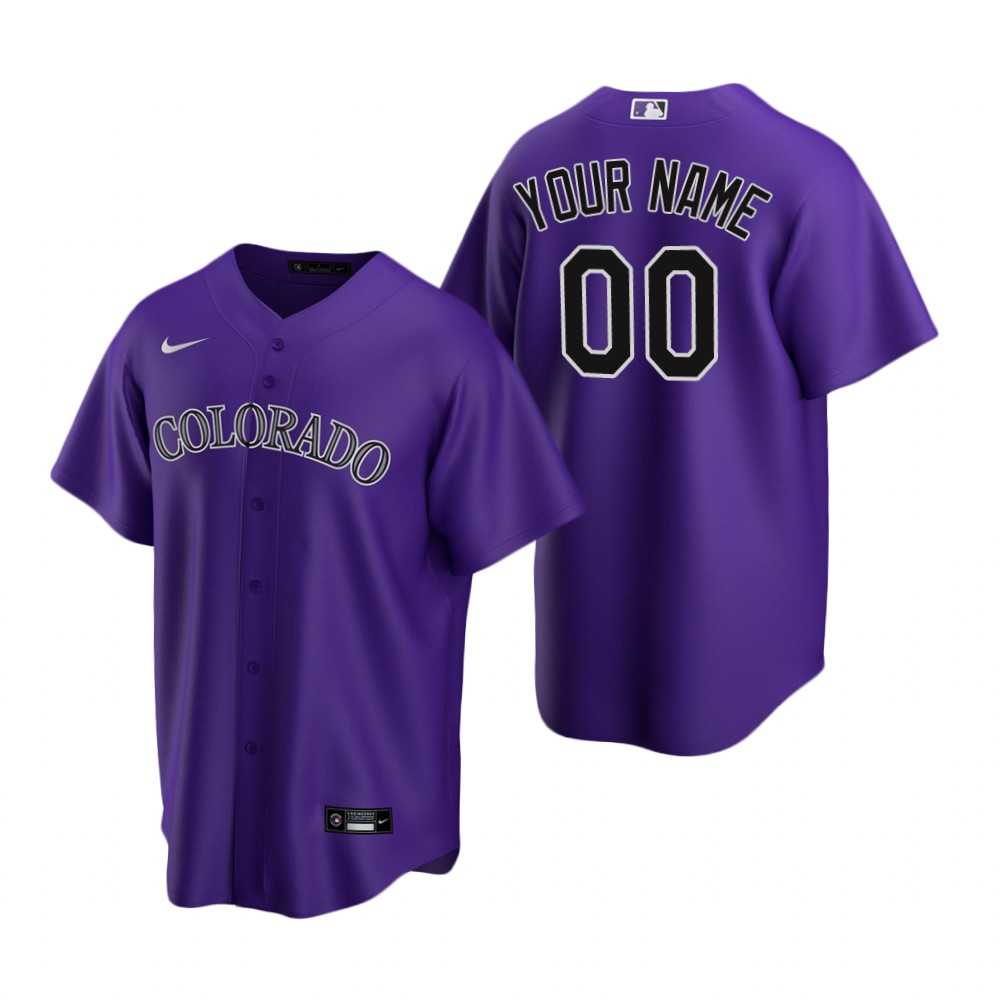 Colorado Rockies Customized Nike Purple Stitched MLB Cool Base Jersey